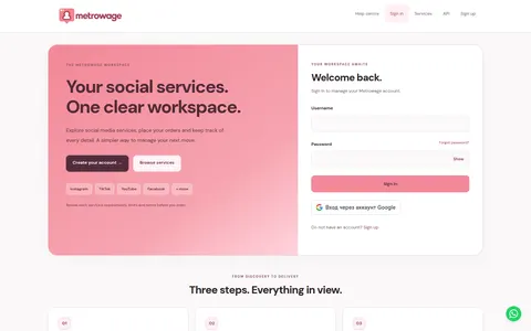 metrowage.com homepage
