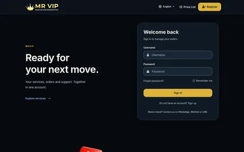 mrvip.com homepage