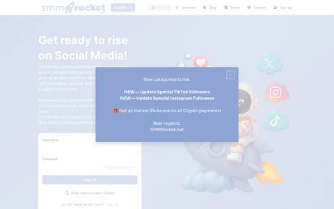 smmrocket.net homepage