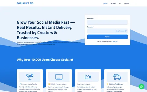 socialjet.ng homepage