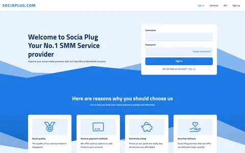 sociaplug.com homepage