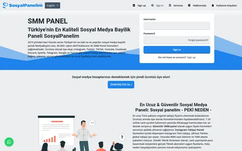 sosyalpanelim.com homepage
