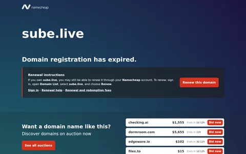 sube.live homepage