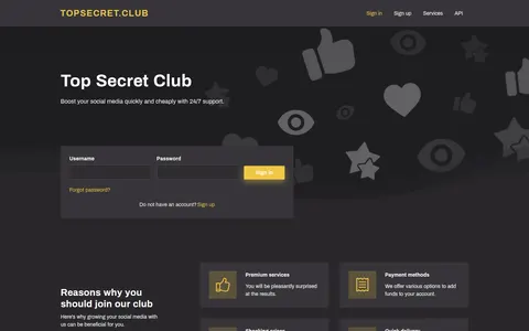 topsecret.club homepage