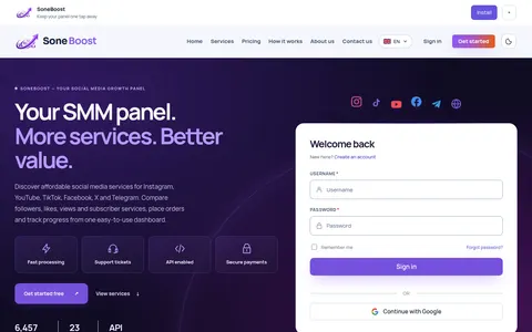 soneboost.com homepage