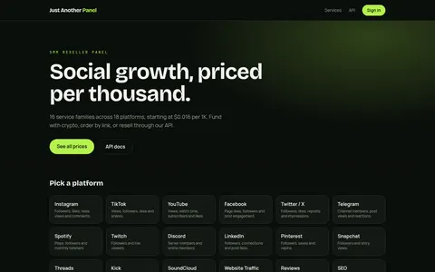 justanotherpanel.cloud homepage