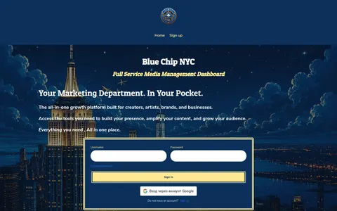 bluechipmediamgmt.com homepage
