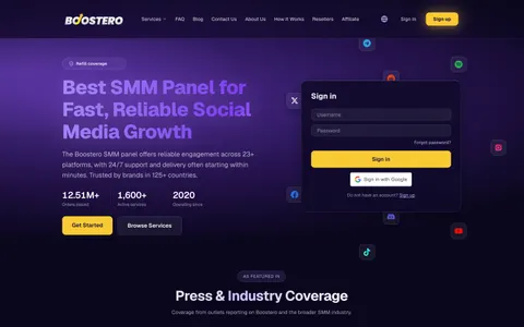 boostero.com homepage