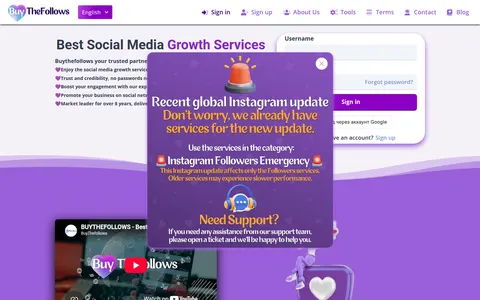 buythefollows.com homepage