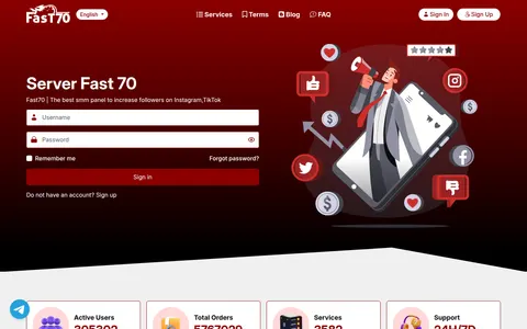 fast70.com homepage