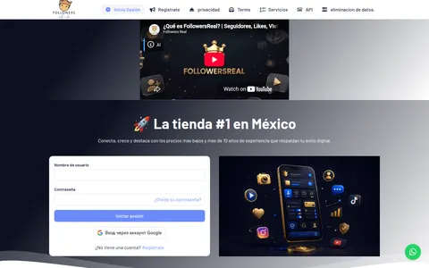 followersreal.net homepage