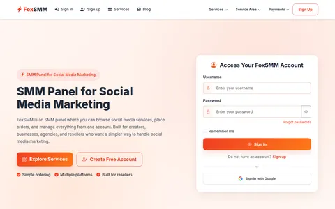 foxsmm.com homepage