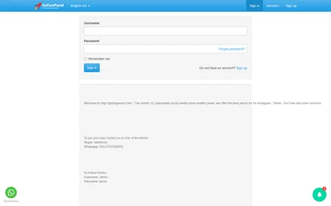 gofastpanel.com homepage