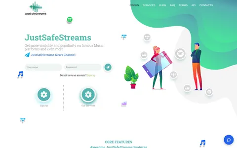 justsafestreams.com homepage
