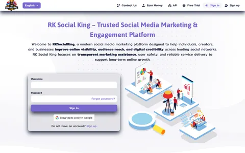 rksocialking.com homepage
