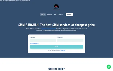 smmbadshah.com homepage