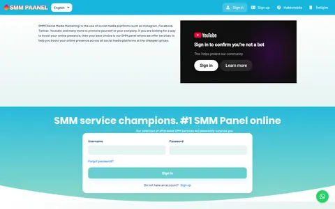 smmpaanel.com homepage