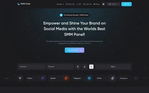 smmsnap.com homepage