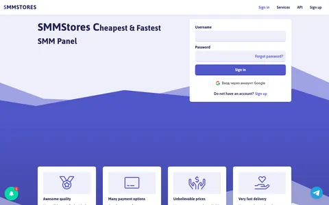 smmstores.in homepage