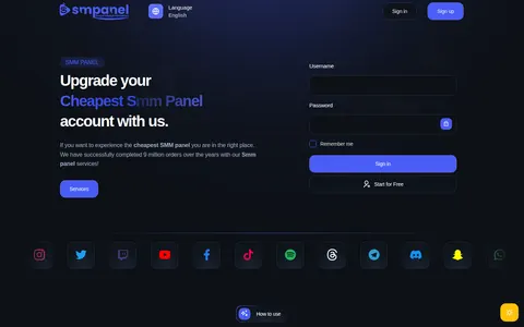 smpanel.net homepage