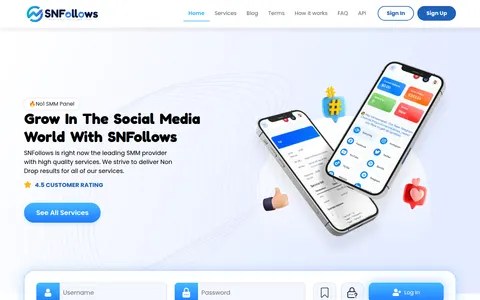snfollows.com homepage