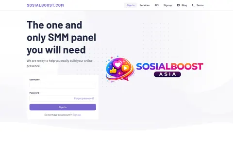 sosialboost.com homepage