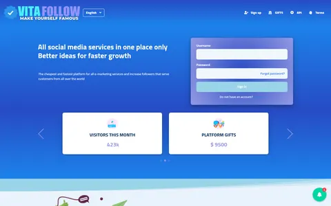 vitafollow.com homepage