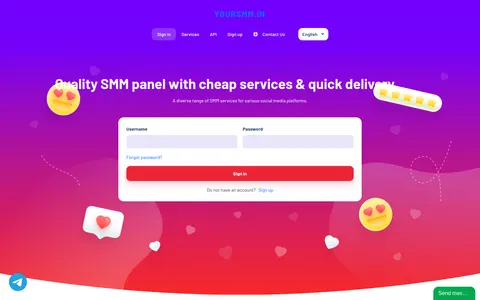 yoursmm.in homepage