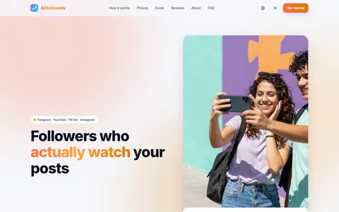 adfollowers.com homepage