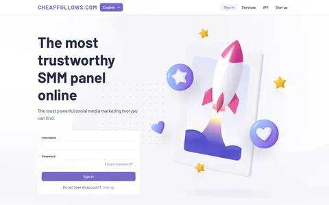 cheapfollows.com homepage