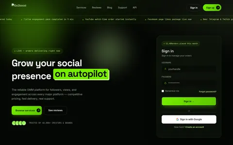 go2boost.com homepage