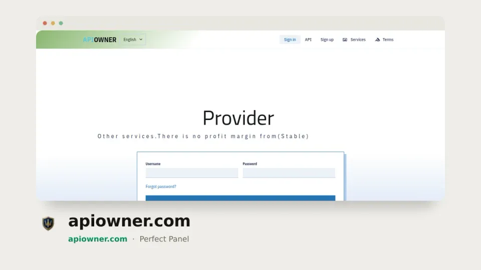 apiowner.com homepage — #10 most popular SMM panel of 2026 by real orders