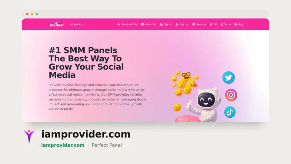iamprovider.com homepage — #7 most popular SMM panel of 2026 by real orders