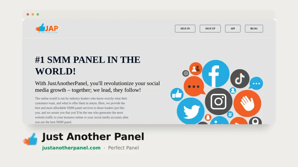 Just Another Panel homepage — #1 most popular SMM panel of 2026 by real orders
