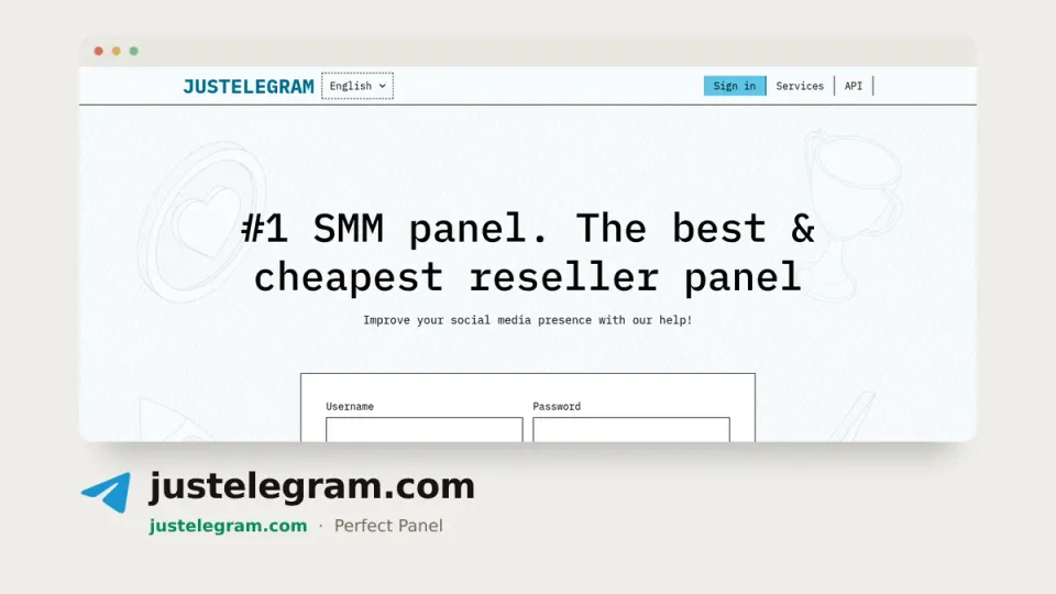 justelegram.com homepage — #17 most popular SMM panel of 2026 by real orders