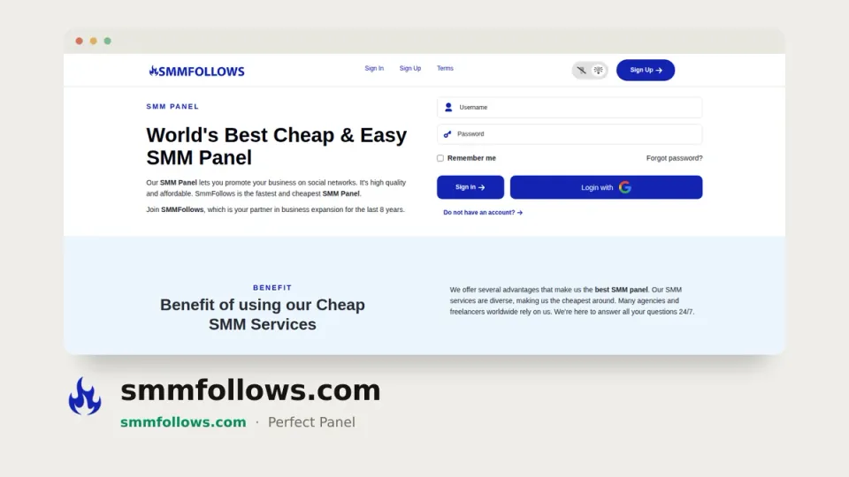 smmfollows.com homepage — #41 most popular SMM panel of 2026 by real orders