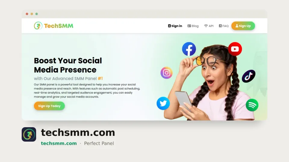 techsmm.com homepage — #25 most popular SMM panel of 2026 by real orders