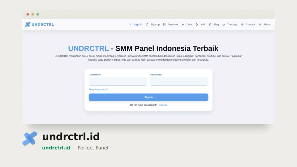 undrctrl.id homepage — #48 most popular SMM panel of 2026 by real orders