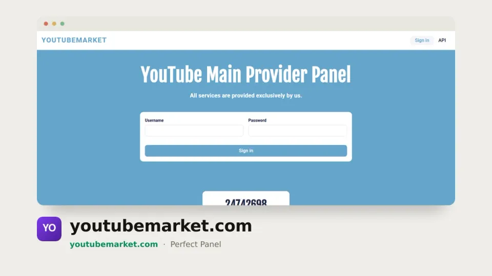 youtubemarket.com homepage — #36 most popular SMM panel of 2026 by real orders